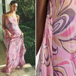 Alexis Strapless Sparkly Floral Gown - NWT